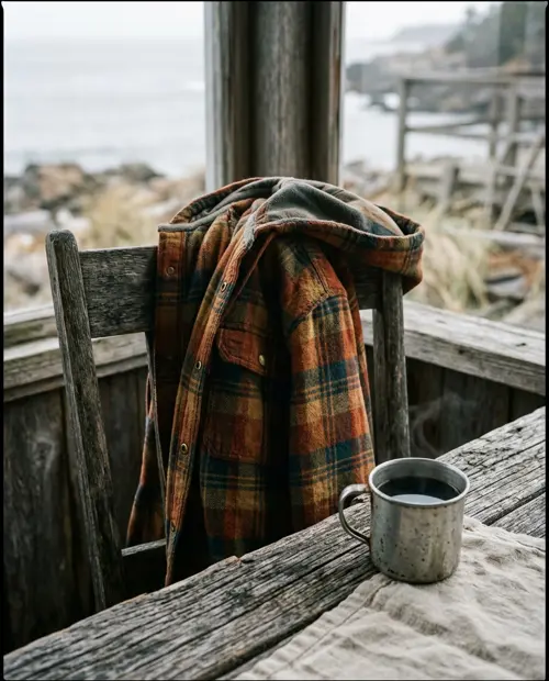 Kelp Line Hooded Flannel
